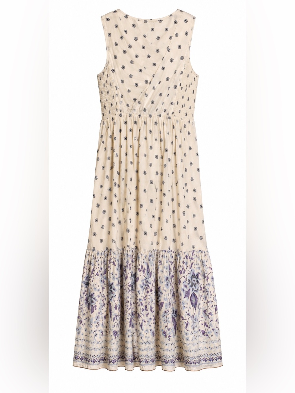 Old Navy Blue & Ivory Floral Boho Sleeveless Midi Dress - Picture 2 of 3